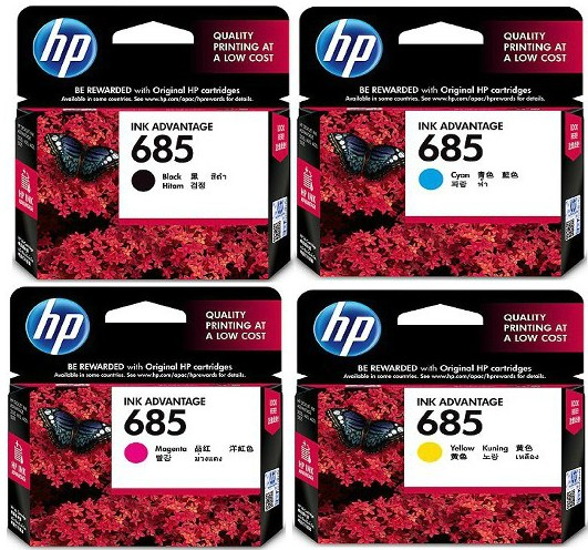 Hộp mực sử dụng cho Máy in HP Deskjet Ink Advantage 4615 : HP 685 BK - 685 C/M/Y